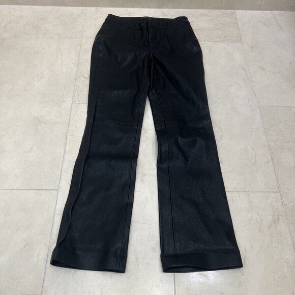 NWOT Urban Outfitters Sz 26 Black Pants Faux Leather Bootcut - Picture 1 of 10